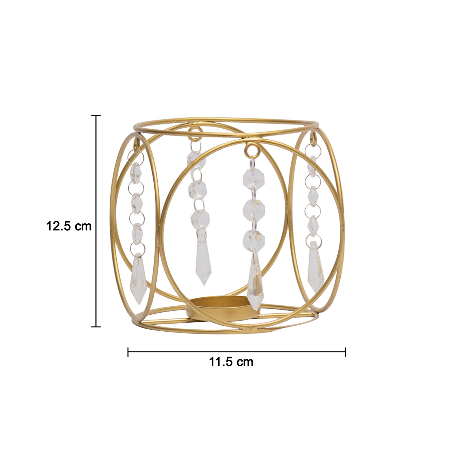 Golden Crystal Hanging T-Lite Holder