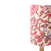 Wooden Table Lamp With Multi Floral Print Shade