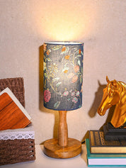 Wooden Table Lamp With Multi Floral Print Shade - MARKET99