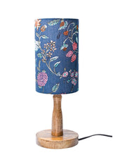 Wooden Table Lamp With Multi Floral Print Shade - MARKET99