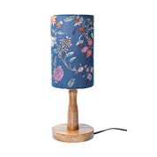 Wooden Table Lamp With Multi Floral Print Shade