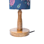 Wooden Table Lamp With Multi Floral Print Shade