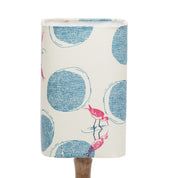 Wooden Table Lamp With Bird Print Shade