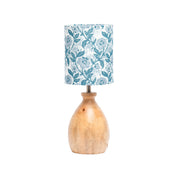 Wooden Table Lamp With Grey Shade - Grey