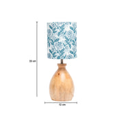 Wooden Table Lamp With Grey Shade - Grey