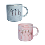 Marble Texture Mr. & Mrs. Coffee Mug - Set Of 2, 350 ml