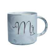 Marble Texture Mr. & Mrs. Coffee Mug - Set Of 2, 350 ml