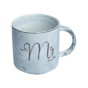 Marble Texture Mr. & Mrs. Coffee Mug - Set Of 2, 350 ml