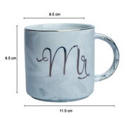 Marble Texture Mr. & Mrs. Coffee Mug - Set Of 2, 350 ml