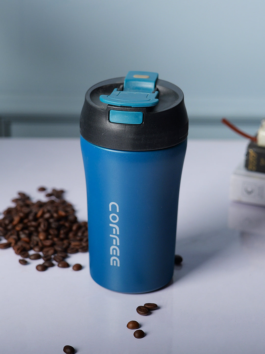 400ml Coffee Cup Travel with Leakproof Lid and Straws - Teal