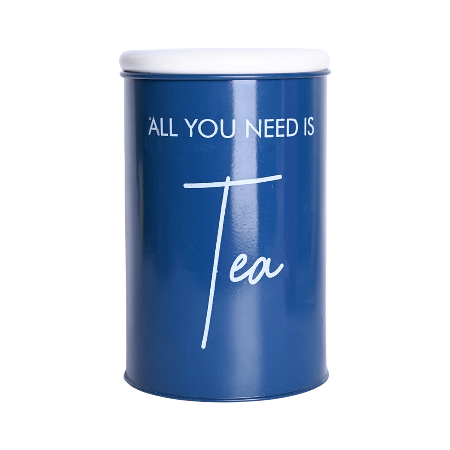 Metal Tea Storage Jar - Blue, 900 Ml (Chai Patti Conatiner)