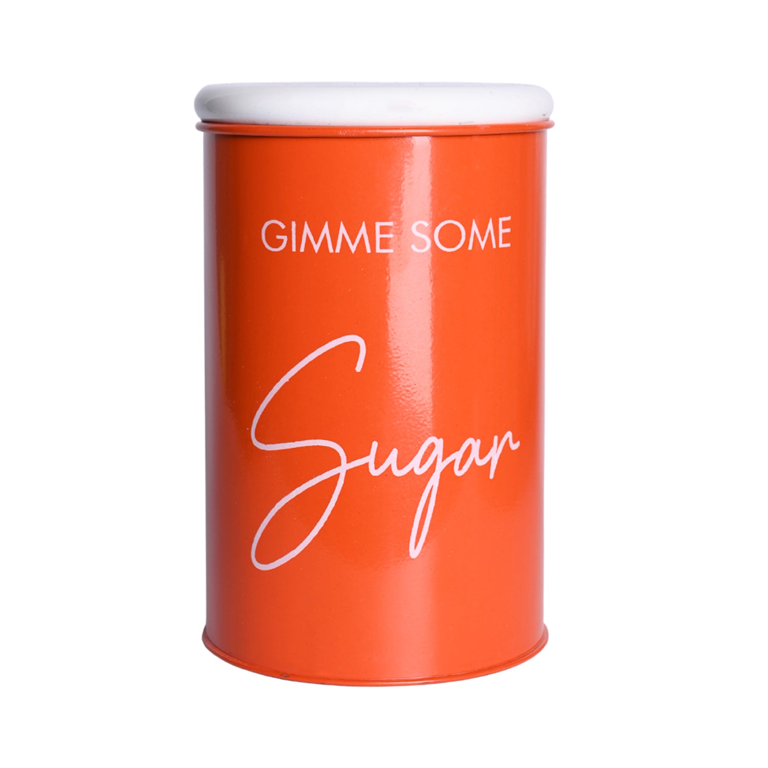 Metal Orange Storage Sugar Jar - 900Ml