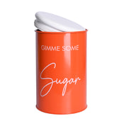 Metal Orange Storage Sugar Jar - 900Ml