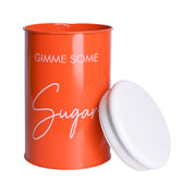 Metal Orange Storage Sugar Jar - 900Ml
