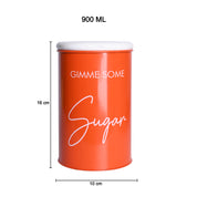 Metal Orange Storage Sugar Jar - 900Ml