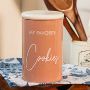 Metal Cookies Jar - Brown, 900 Ml