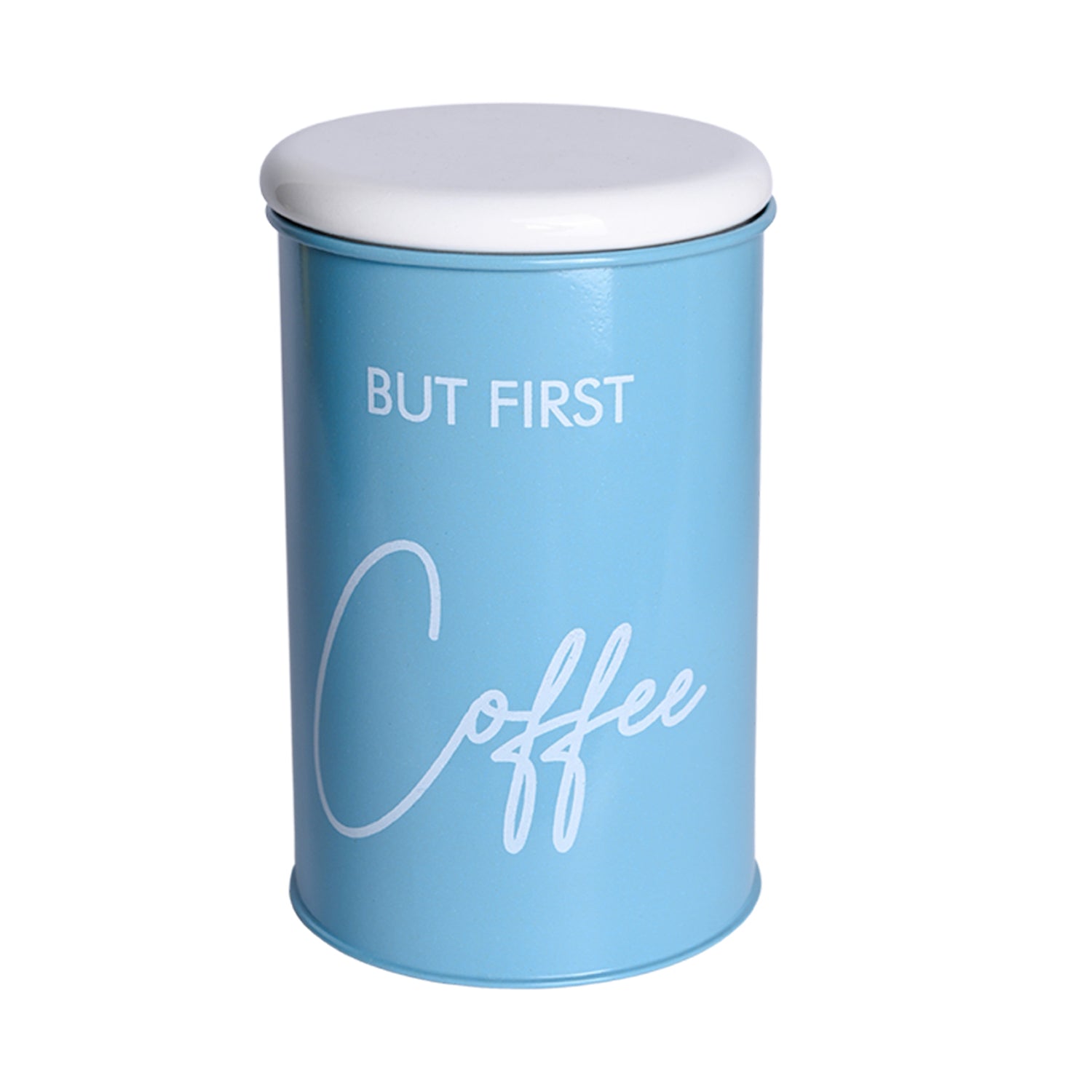 Metal Coffee Jar - Sky Blue, 900 Ml