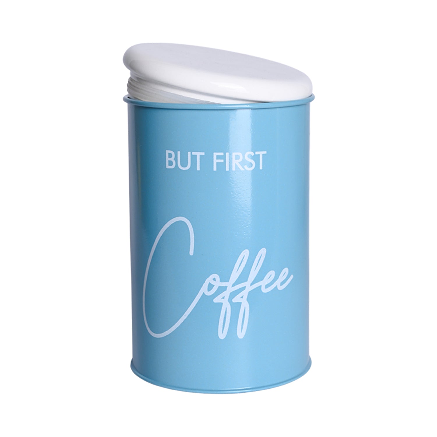 Metal Coffee Jar - Sky Blue, 900 Ml