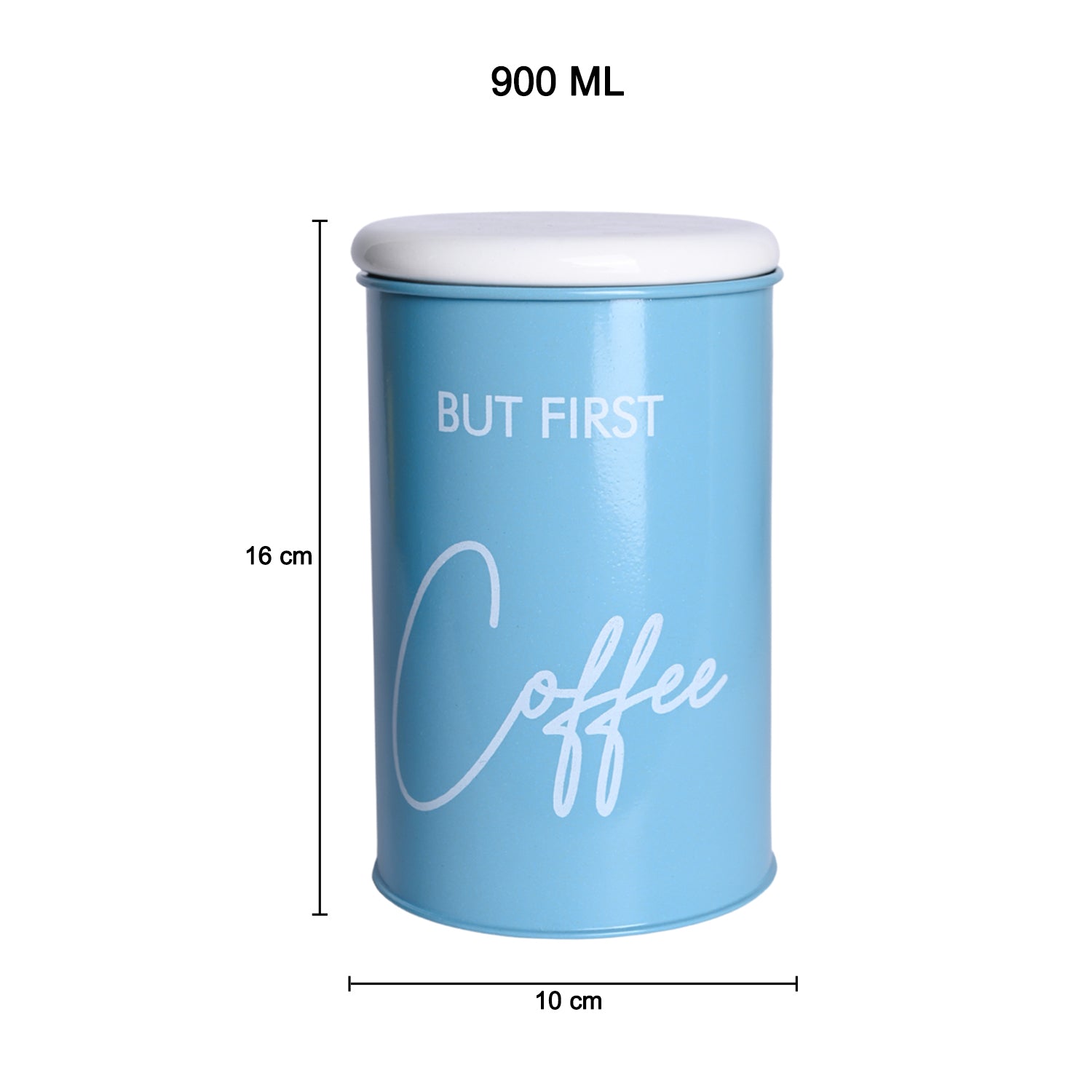 Metal Coffee Jar - Sky Blue, 900 Ml