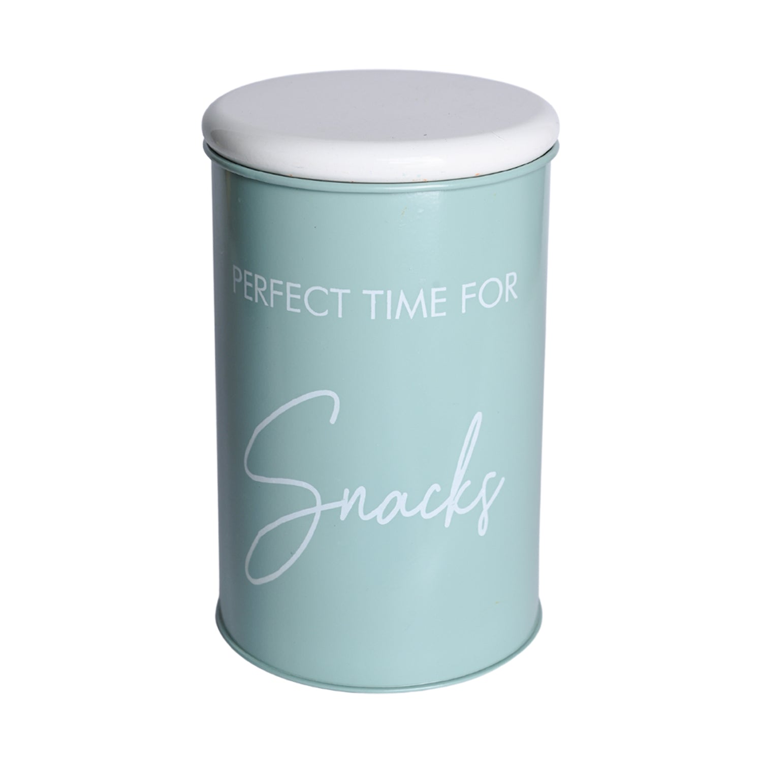 Metal Snacks Storage Jar - Light Green, 900 Ml