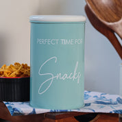 Metal Snacks Storage Jar - Light Green, 900 Ml