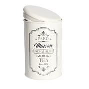 Metal Tea Jar - Ivory & 900 Ml