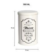 Metal Sugar Jar - Ivory & 900 Ml