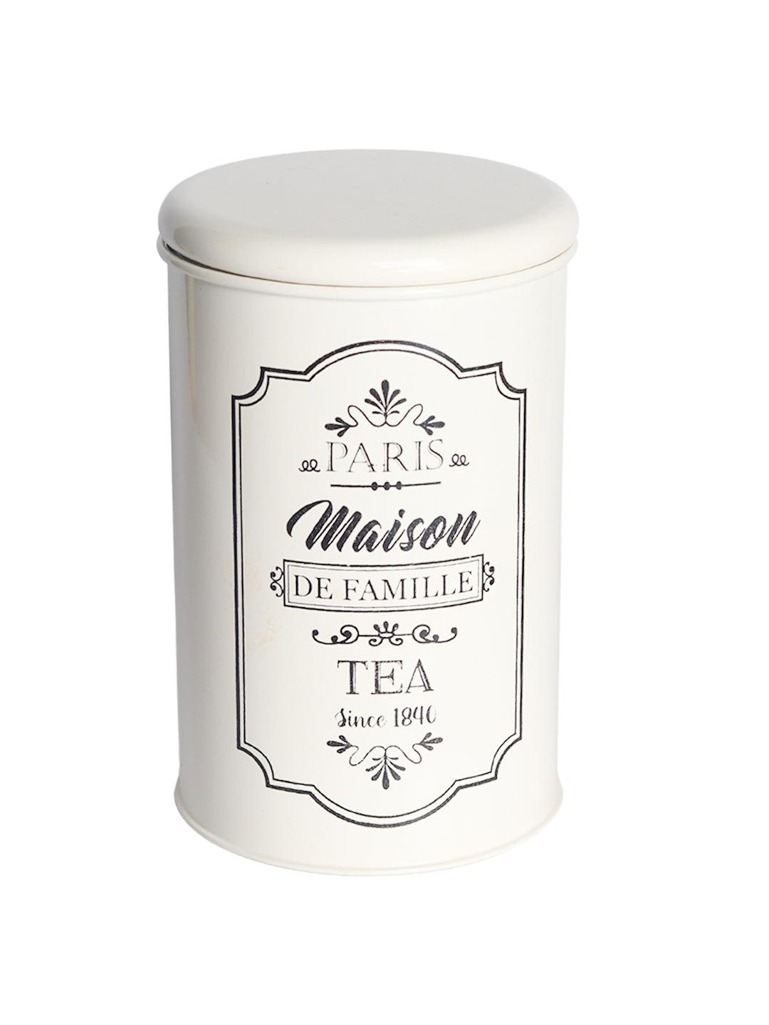 Metal Tea & Sugar Jar Set - Each Ivory & 900 Ml - MARKET99