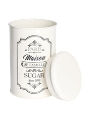 Metal Tea & Sugar Jar Set - Each Ivory & 900 Ml - MARKET99