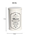 Metal Tea & Sugar Jar Set - Each Ivory & 900 Ml - MARKET99