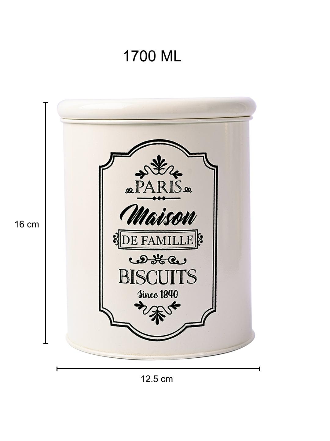 Metal Biscuite Jar - 1700 Ml - MARKET99