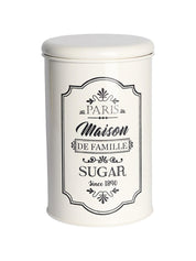 Metal Tea & Sugar Jar (Each 900 Ml) + Cookie & Namkeen Jar (Each 1700 Ml) - Ivory, Set Of 4 - MARKET99