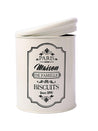 Metal Tea & Sugar Jar (Each 900 Ml) + Cookie & Namkeen Jar (Each 1700 Ml) - Ivory, Set Of 4 - MARKET99