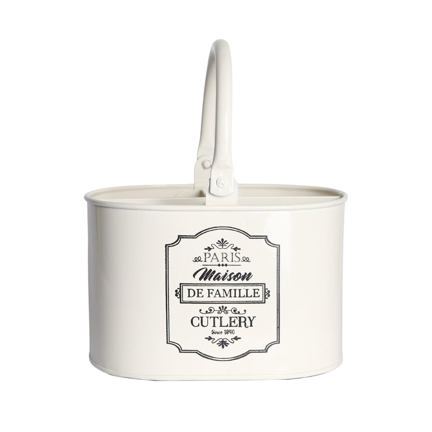 Metal Cutlery Holder - ivory