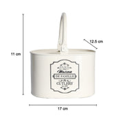 Metal Cutlery Holder - ivory