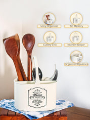 Metal Cutlery Holder - ivory - MARKET99