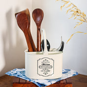 Metal Cutlery Holder - ivory