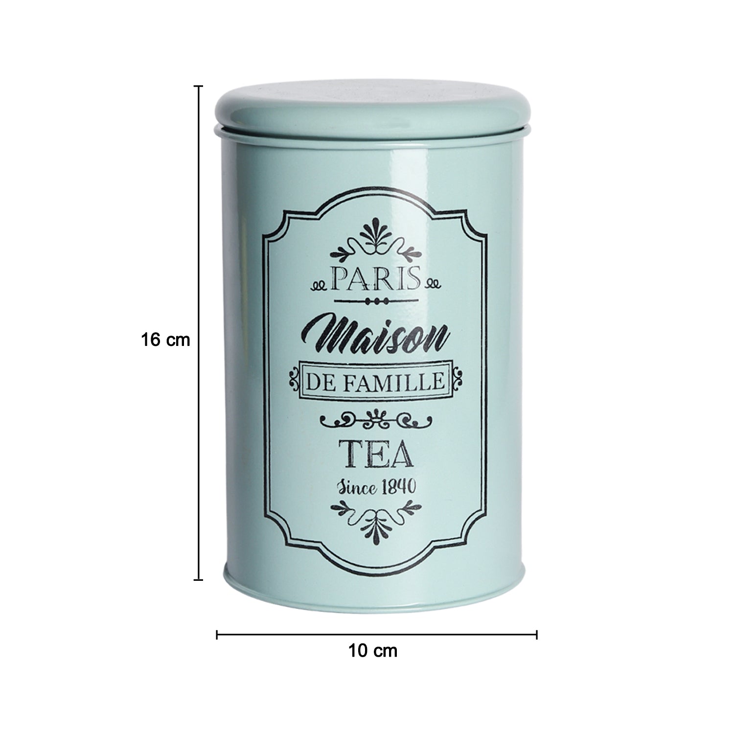 Metal Tea Jar - Green, 900 Ml