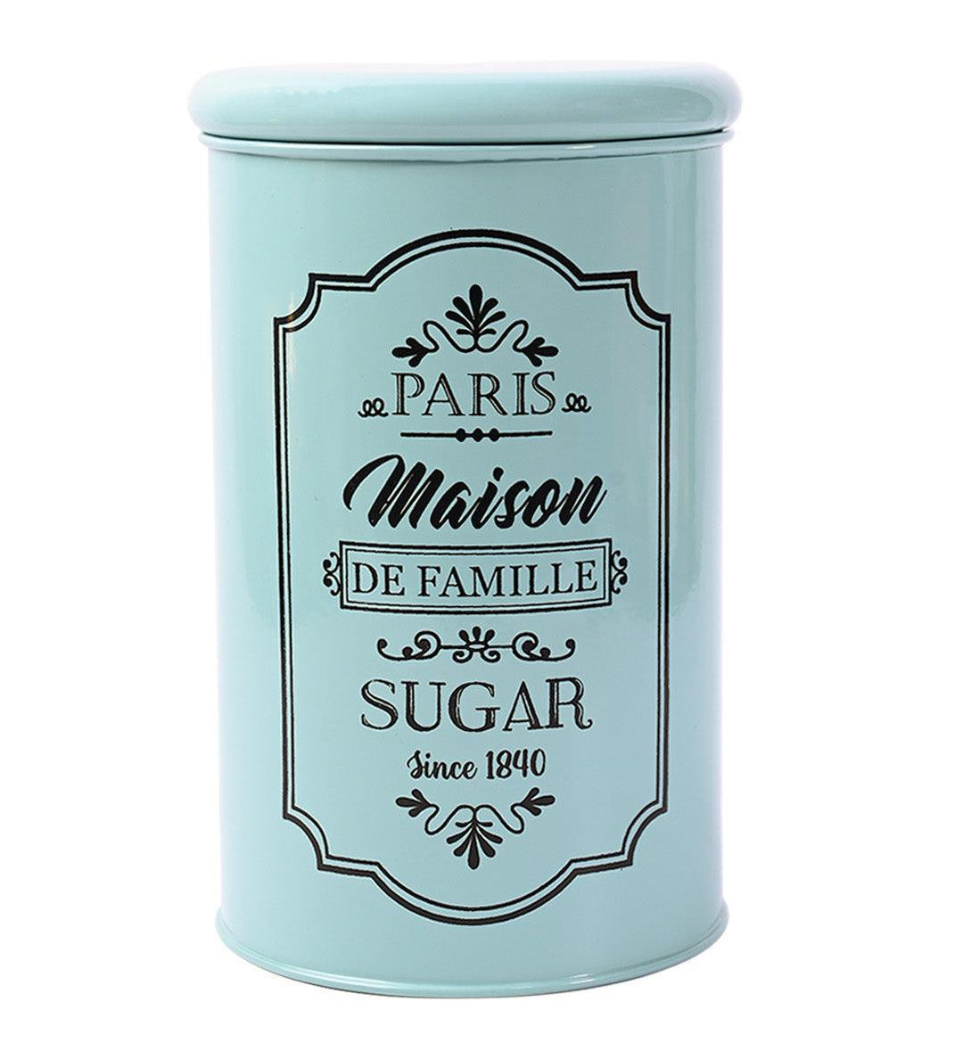 Metal Sugar Jar - Green, 900 Ml - MARKET99