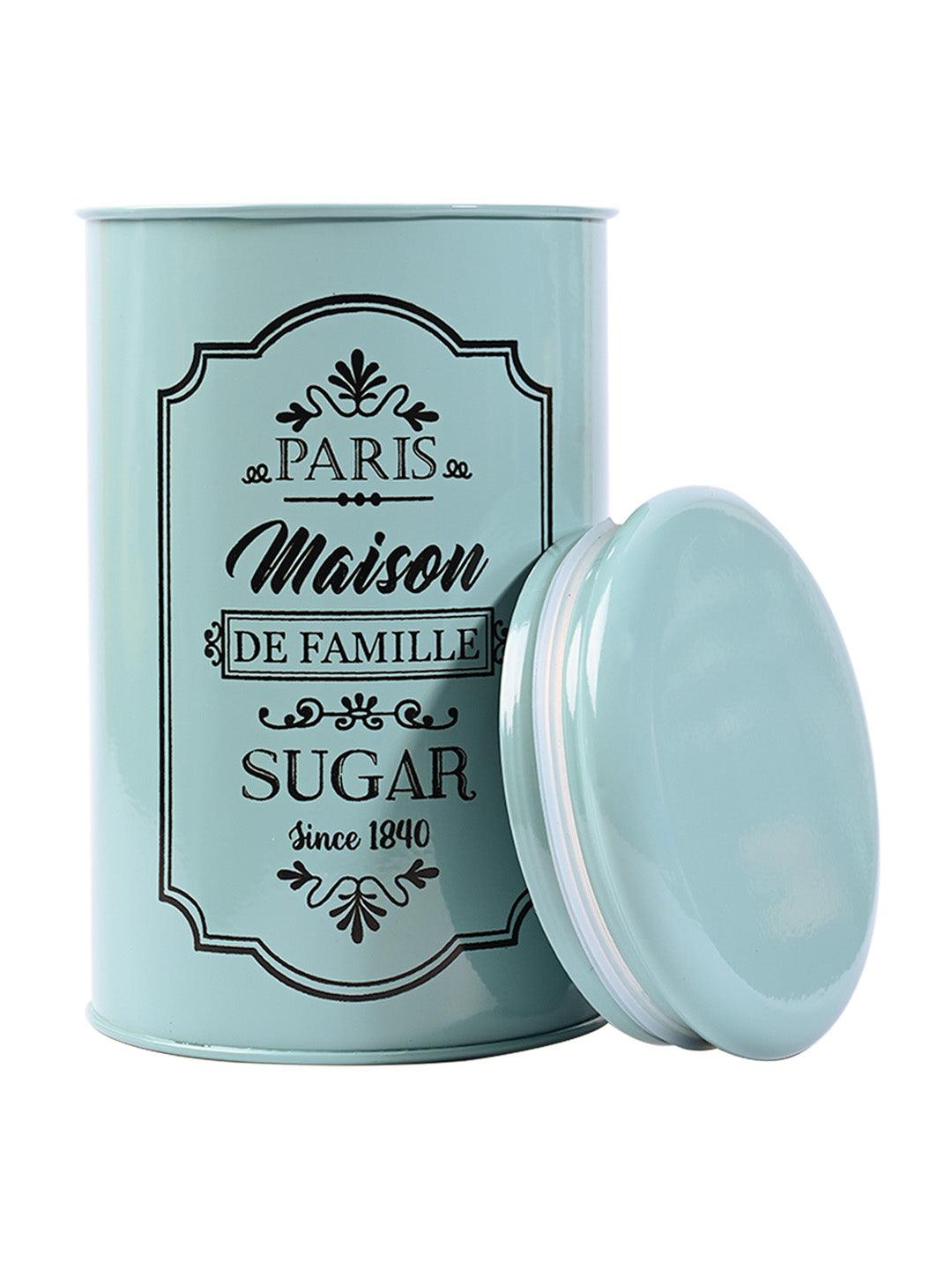 Metal Sugar Jar - Green, 900 Ml - MARKET99