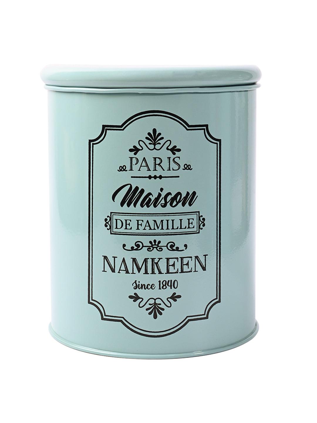 Metal Namkeen Jar - Green, 1700 Ml - MARKET99