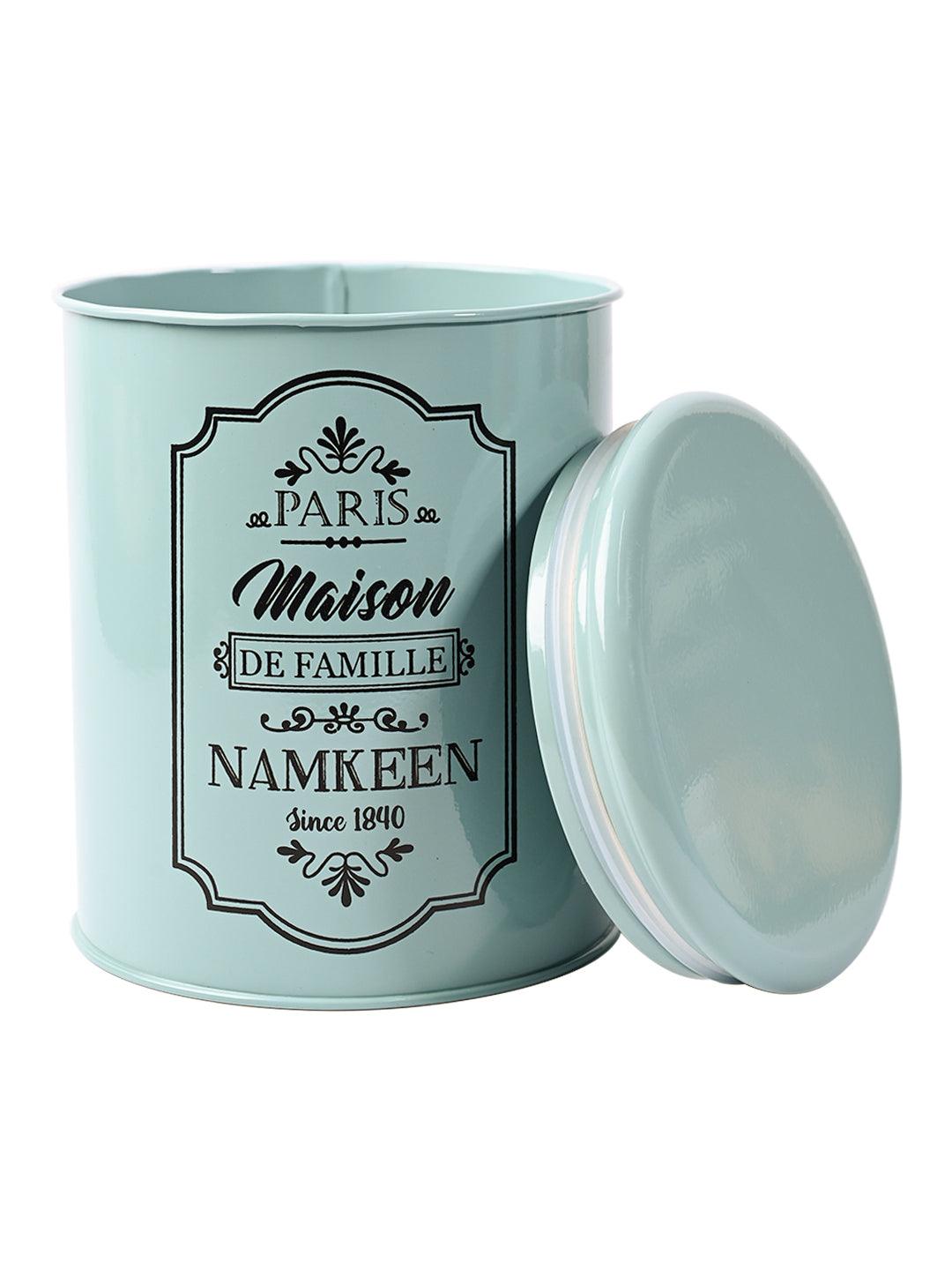 Metal Namkeen Jar - Green, 1700 Ml