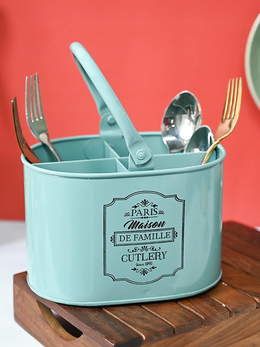 Metal Cutlery Holder - Green - MARKET99