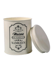 Metal Biscuite & Namkeen Jar Set - Each Ivory & 1700 Ml - MARKET99