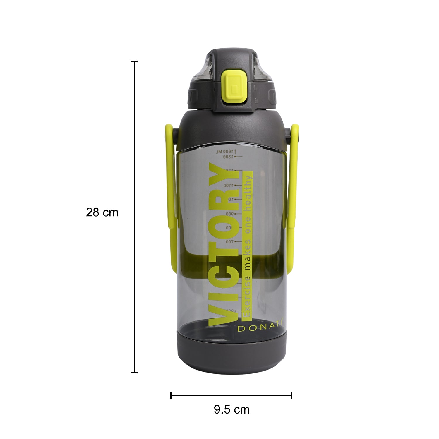Sports Plastic Drinking Big Capacity Straw Type Bottle - 1600Ml