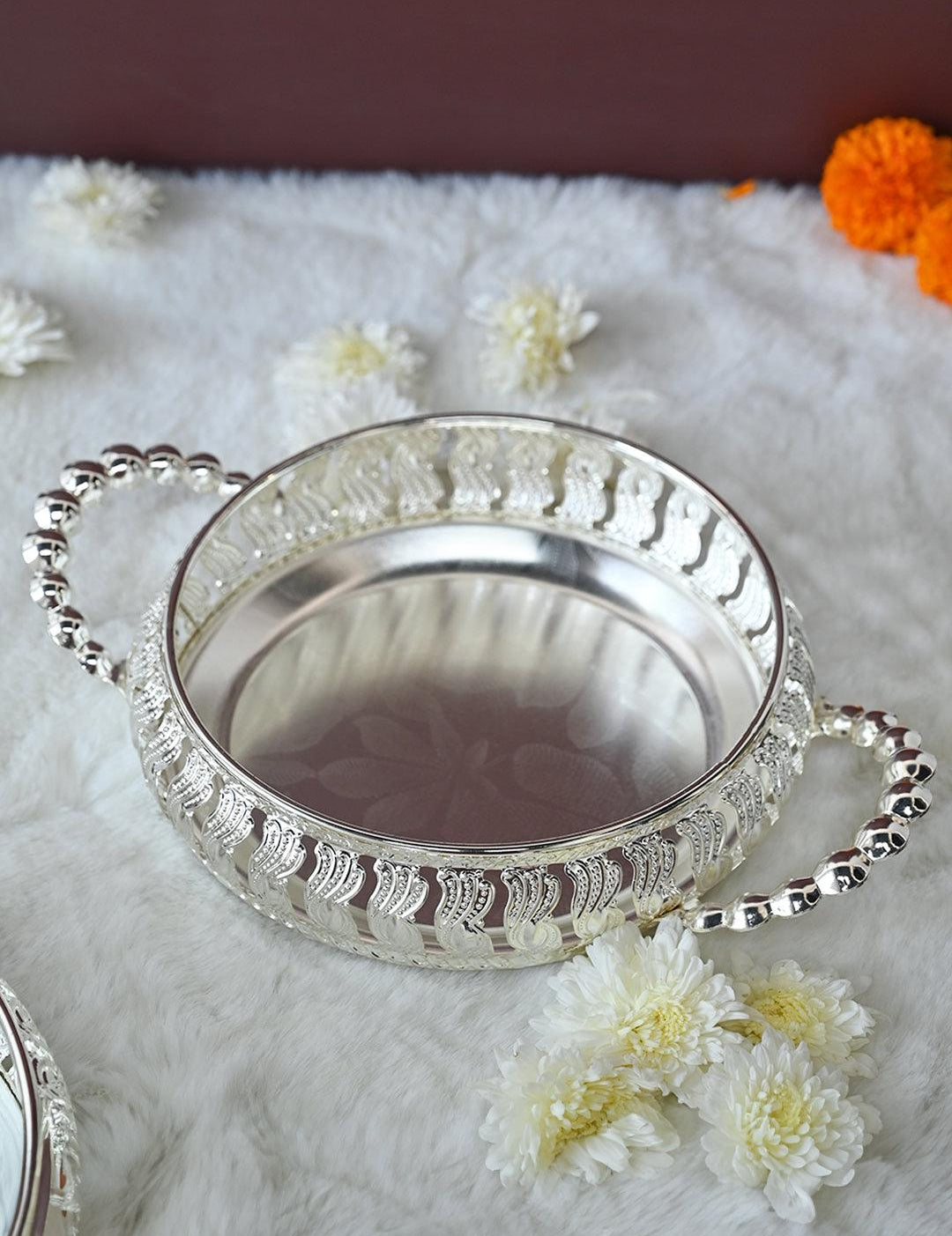 Silver Decorative Basket - MARKET99