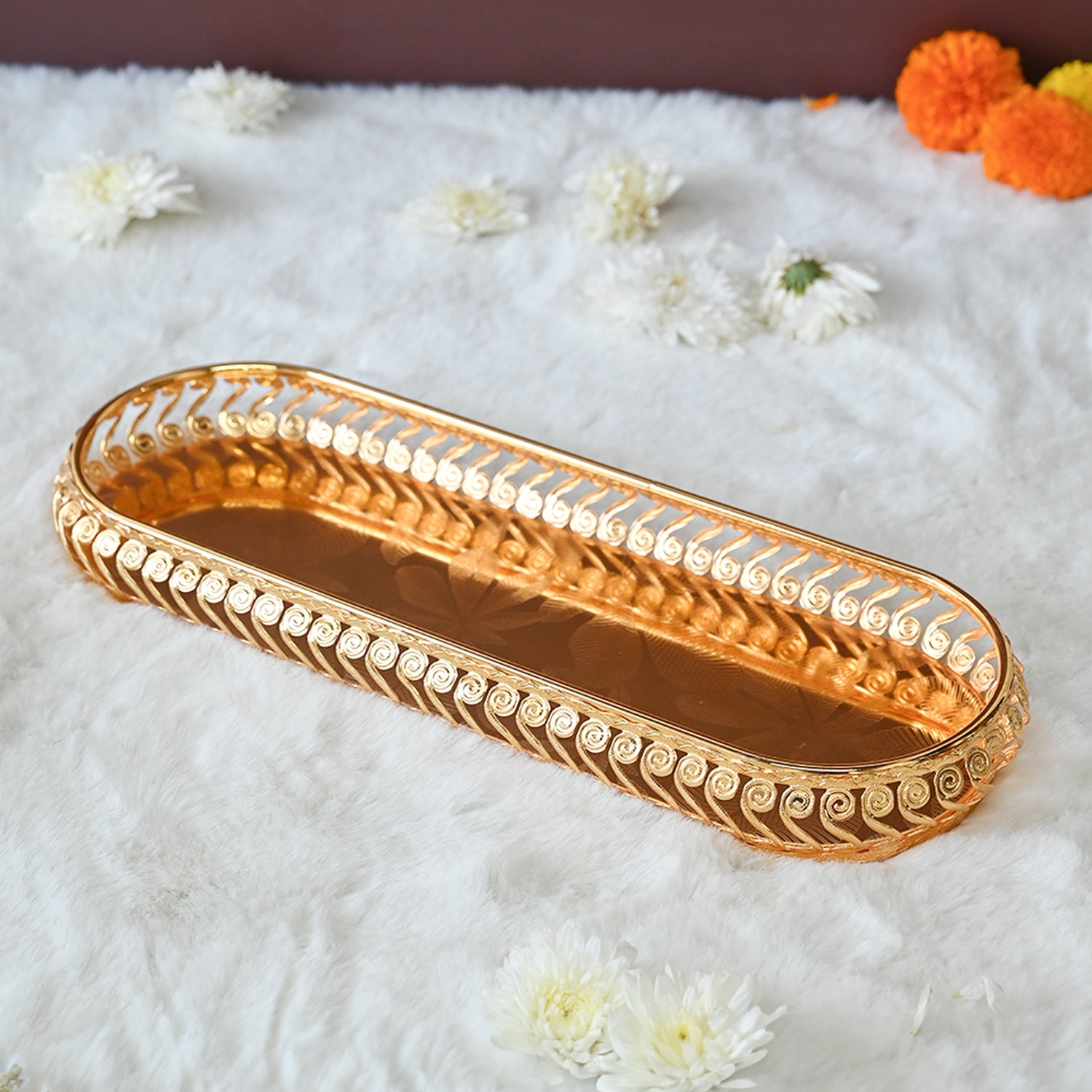 Golden Decorative Tray