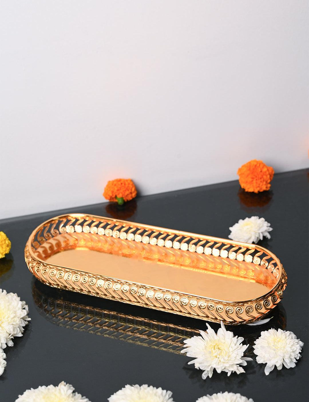 Golden Decorative Tray - MARKET99