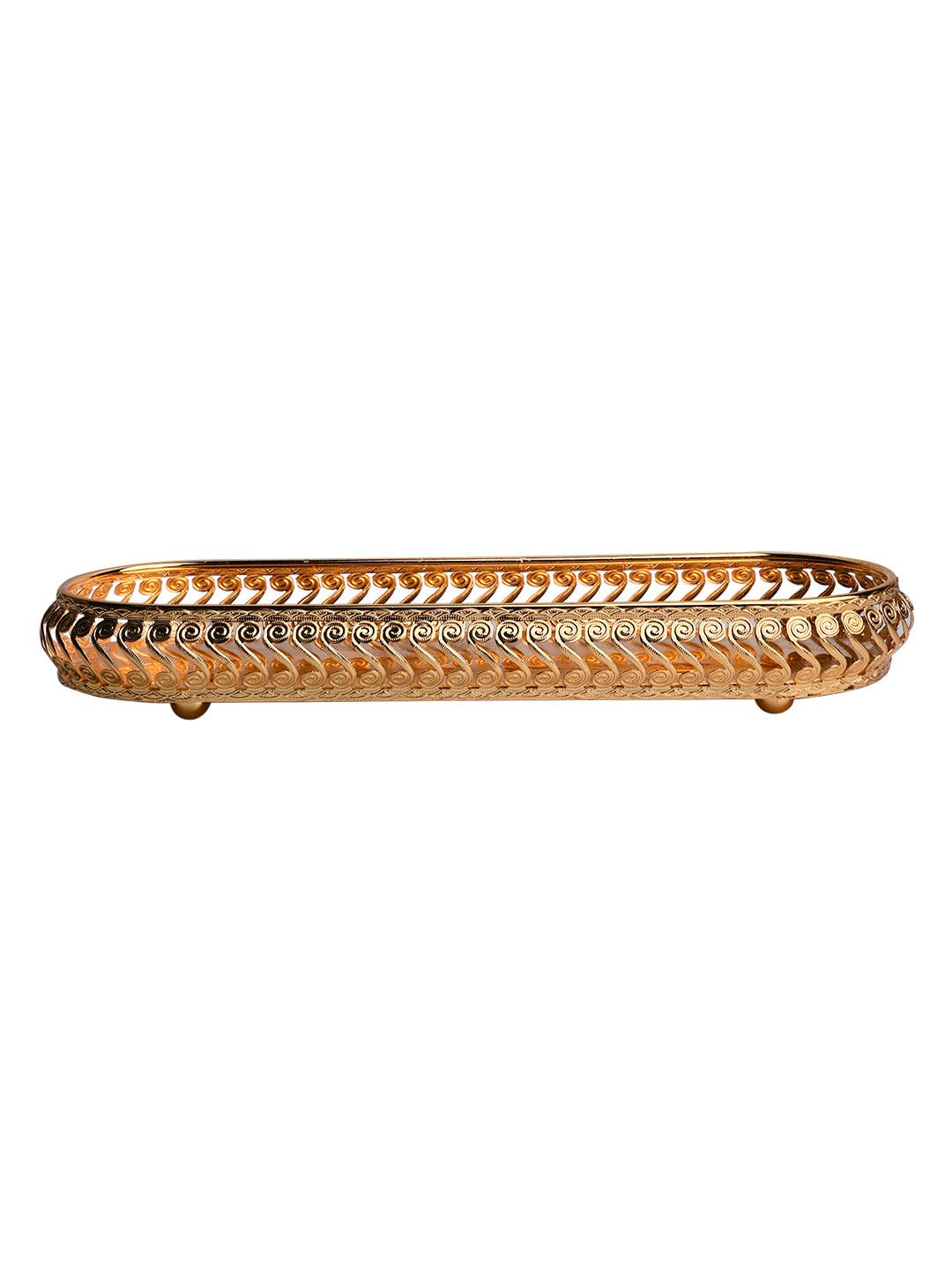 Golden Decorative Tray - MARKET99