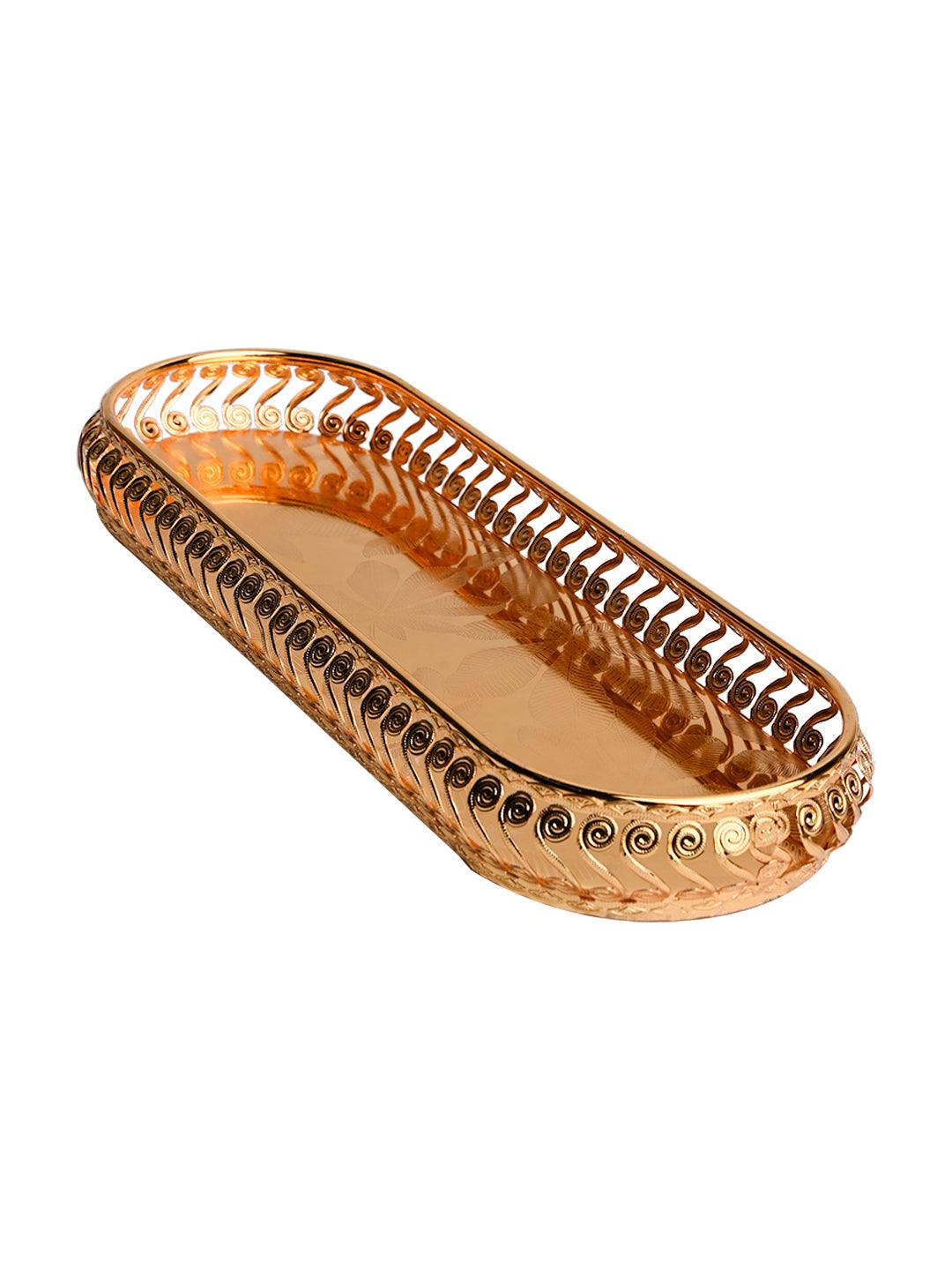 Golden Decorative Tray - MARKET99